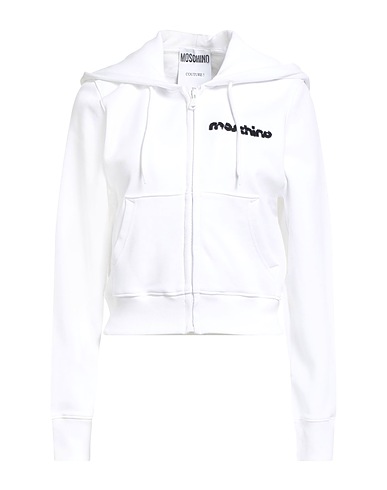MOSCHINO Hooded track jacket  COUTURE White 100% Cotton