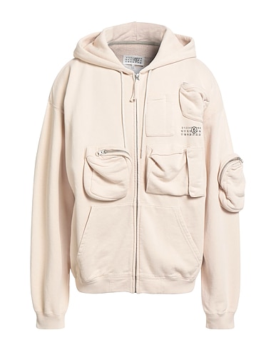 MM6 MAISON MARGIELA Hooded track jacket  Beige 100% Cotton