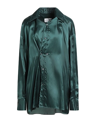 MM6 MAISON MARGIELA Solid color shirts & blouses VERDE SCURO 100% Viscose