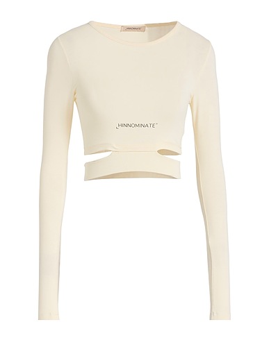 HINNOMINATE Crop top Cream 92% Cotton, 8% Elastane