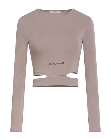 HINNOMINATE Crop top Taupe 92% Cotton, 8% Elastane