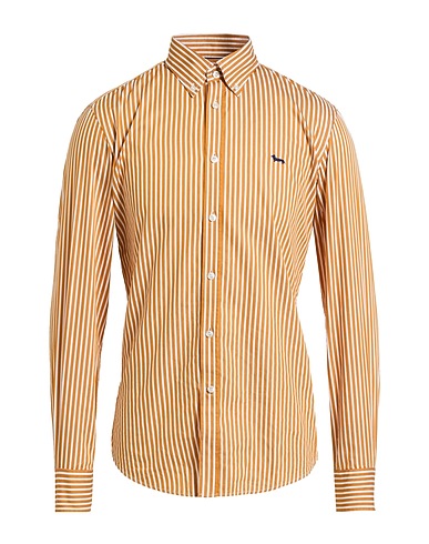 HARMONT & BLAINE Gestreiftes Hemd Kamel 100% Baumwolle