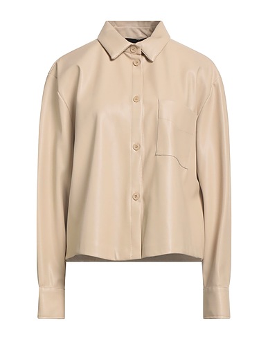 SOUVENIR Solid colour shirts & blouses PRIVÉE Beige 50% Polyurethane, 50% Polyester
