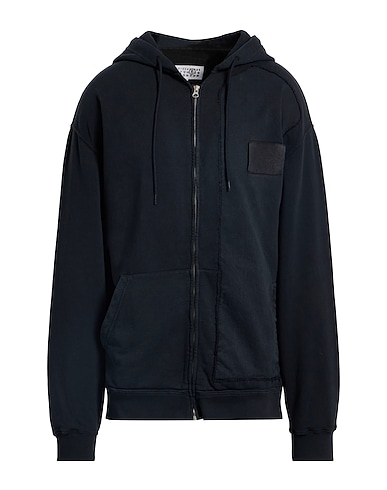 MM6 MAISON MARGIELA Hooded track jacket  Black 100% Cotton, Elastane
