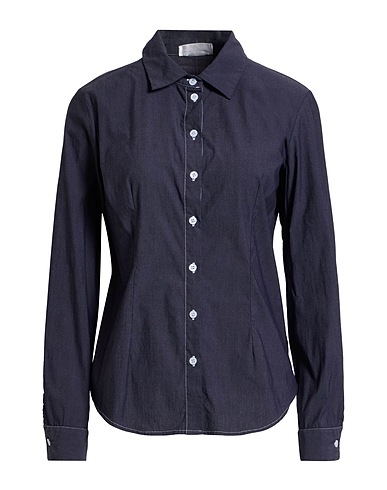 SANDRO FERRONE Solid colour shirts & blouses Charcoal 70% Cotton, 26% Polyamide, 4% Elastane