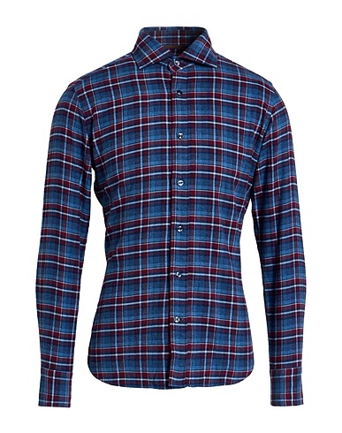 TINTORIA MATTEI 954 Checked shirt Azure 100% Cotton