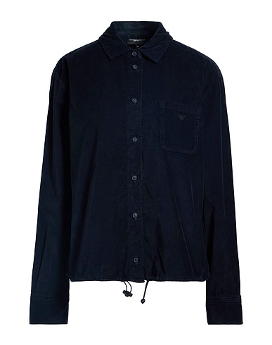 EMPORIO ARMANI Μονόχρωμα πουκάμισα και μπλούζες Σκούρο μπλε της νύχτας 98% Βαμβάκι, 2% Ελαστάνη