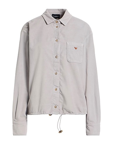 EMPORIO ARMANI Solid colour shirts & blouses Grey 98% Cotton, 2% Elastane