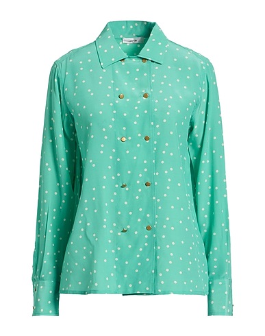 GRIFONI Patterned shirts & blouses Sage green 100% Silk