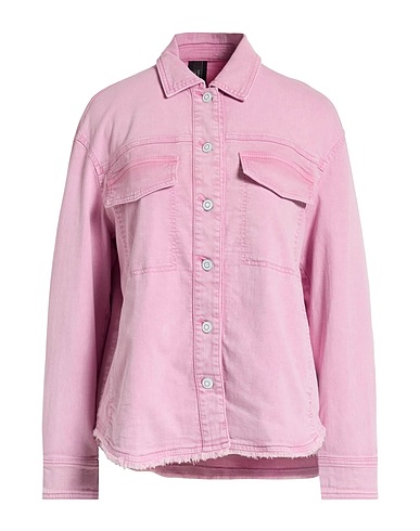 MARC CAIN SPORTS Denim shirt Pink 97% Organic cotton, 3% Elastane