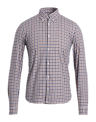 MANUEL RITZ Checked shirt Brown 100% Cotton