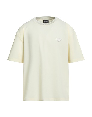 EMPORIO ARMANI Basic T-shirt Pastel yellow 96% Polyester, 4% Elastane