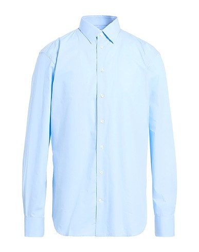 EMPORIO ARMANI Solid colour shirt Light blue 100% Cotton