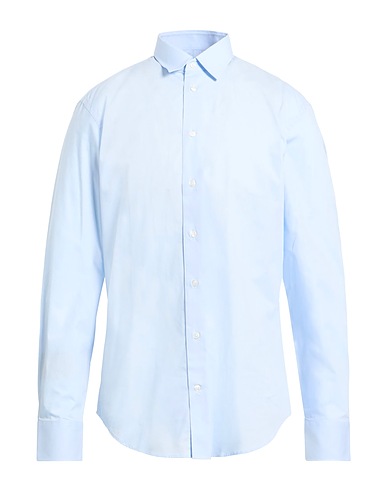 EMPORIO ARMANI Solid colour shirt Sky blue 100% Cotton