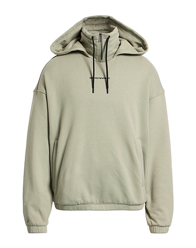 EMPORIO ARMANI Hooded track jacket  Sage green 100% Cotton