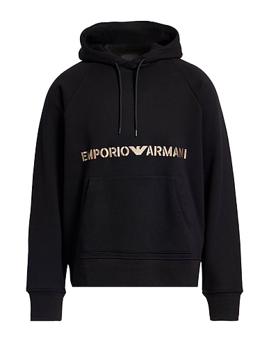 EMPORIO ARMANI Hooded track jacket  Black 100% Cotton