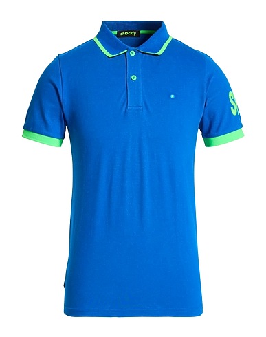 SHOCKLY Polo shirt Blue 95% Cotton, 5% Elastane