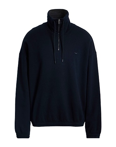EMPORIO ARMANI Sweatshirt Midnight blue 95% Cotton, 5% Cashmere