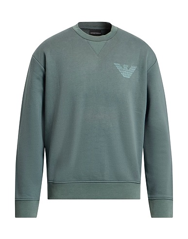 EMPORIO ARMANI Sweatshirt Sage green 100% Cotton, Elastane