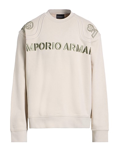 EMPORIO ARMANI Sweatshirt Beige 100% Cotton, Elastane, Polyester