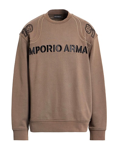 EMPORIO ARMANI Sweatshirt Khaki 100% Cotton, Elastane, Polyester