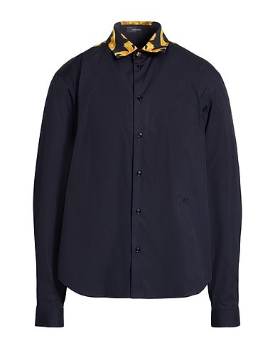VERSACE Patterned shirt Black 100% Cotton, Polyester
