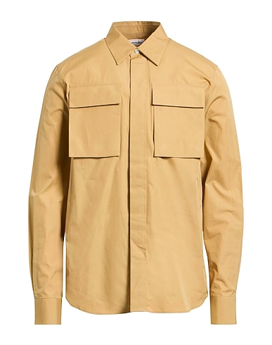 MCQUEEN Solid colour shirt Beige 100% Cotton