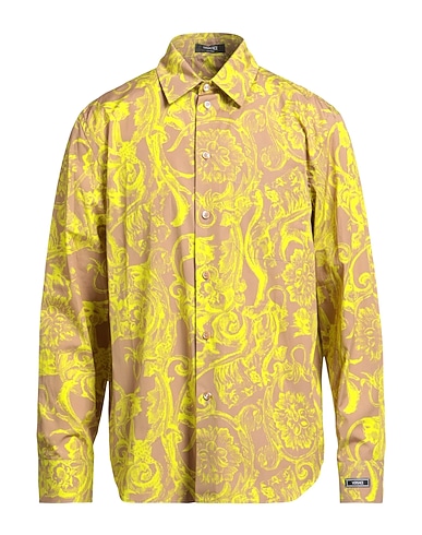VERSACE Patterned shirt Light brown 100% Cotton