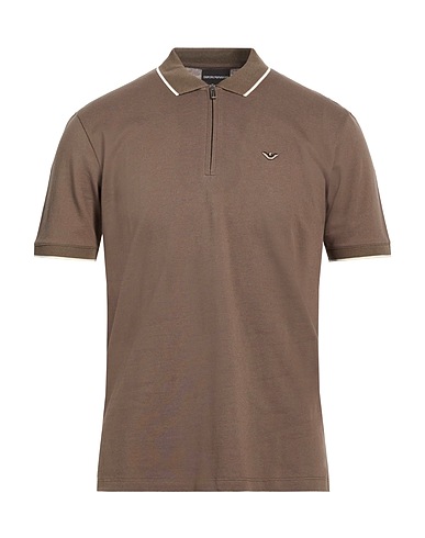 EMPORIO ARMANI Polo shirt Taupe 100% Cotton