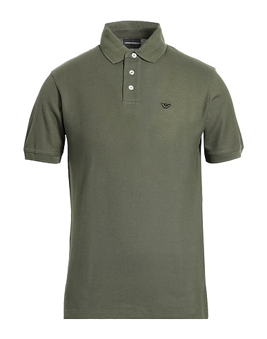 EMPORIO ARMANI Polo shirt Military green 100% Cotton