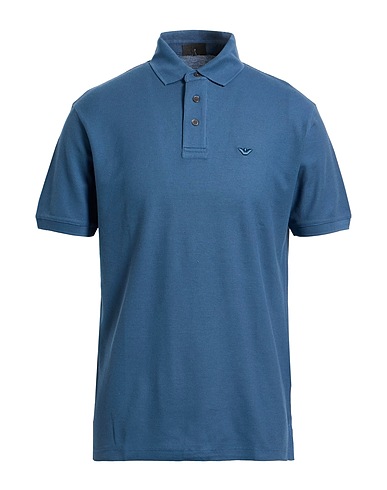 EMPORIO ARMANI Polo shirt Slate blue 100% Cotton