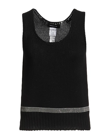 FABIANA FILIPPI Top Black 75% Virgin Wool, 15% Silk, 10% Cashmere, Ecobrass