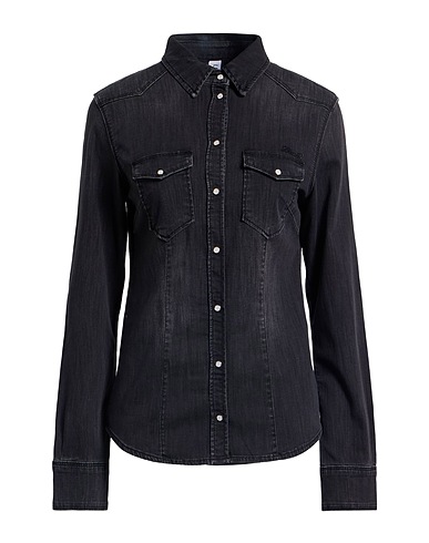 LIU •JO Denim shirt Black 98% Cotton, 2% Elastane