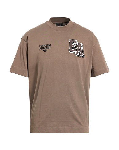 EMPORIO ARMANI T-shirt Γκρι-καφέ 100% Βαμβάκι