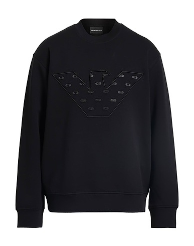 EMPORIO ARMANI Sweatshirt Black 76% Cotton, 18% Polyester, 6% Elastane