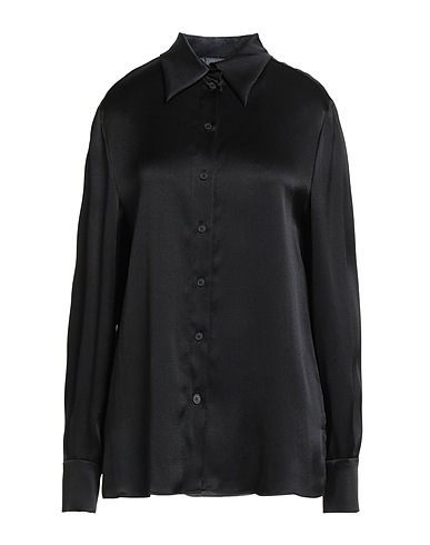 ALBERTA FERRETTI Solid colour shirts & blouses Black 64% Acetate, 36% Silk