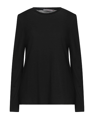 19.70 NINETEEN SEVENTY Basic T-Shirt Black 75% Wool, 25% Polyamide