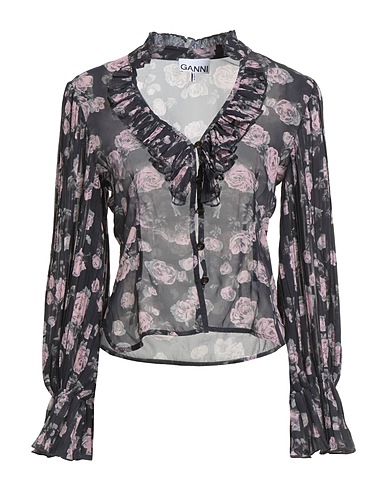 GANNI Floral shirts & blouses Black 100% Polyester