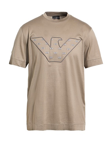 EMPORIO ARMANI T-shirt Khaki 70% Lyocell, 30% Cotton