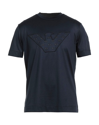 EMPORIO ARMANI T-shirt Midnight blue 70% Lyocell, 30% Cotton