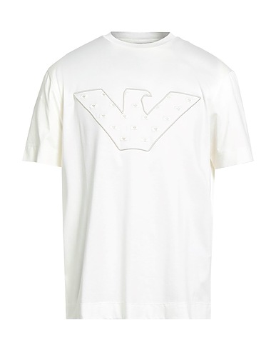 EMPORIO ARMANI T-shirt Ivory 70% Lyocell, 30% Cotton
