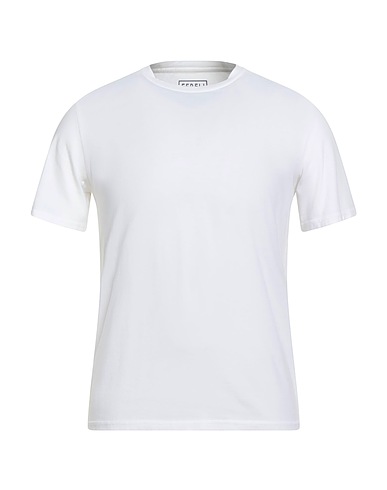 FEDELI Basic T-shirt Off white 98% Cotton, 2% Elastane