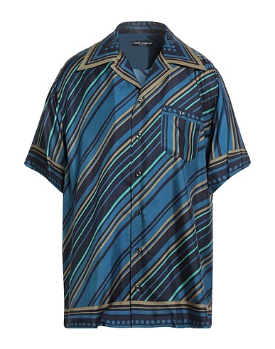 DOLCE&GABBANA Camicia a righe Blu navy 100% Seta