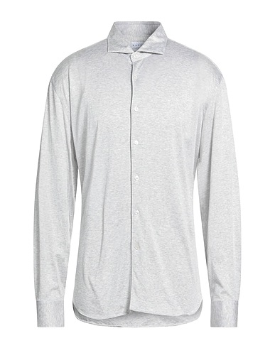 XACUS Solid colour shirt Light grey 58% Cotton, 42% Silk