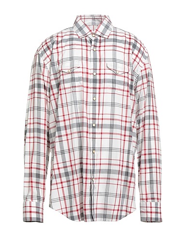 ELEVENTY Checked shirt White 100% Cotton