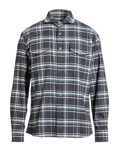 FEDELI Checked shirt ANTRACITE 100% Cotton