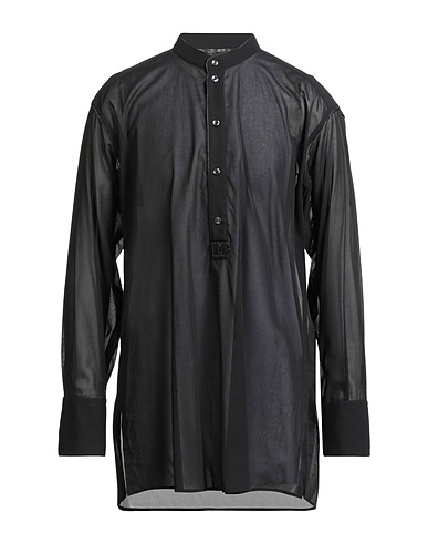 DOLCE&GABBANA Einfarbiges Hemd Schwarz 100% Baumwolle, Viskose