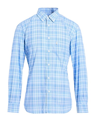 BARBOUR Checked shirt Azure 100% Cotton