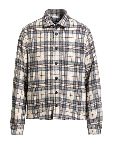 FEDELI Checked shirt Blue 58% Wool, 33% Alpaca wool, 9% Nylon