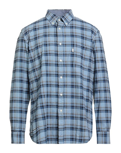 BARBOUR Checked shirt Light blue 100% Cotton